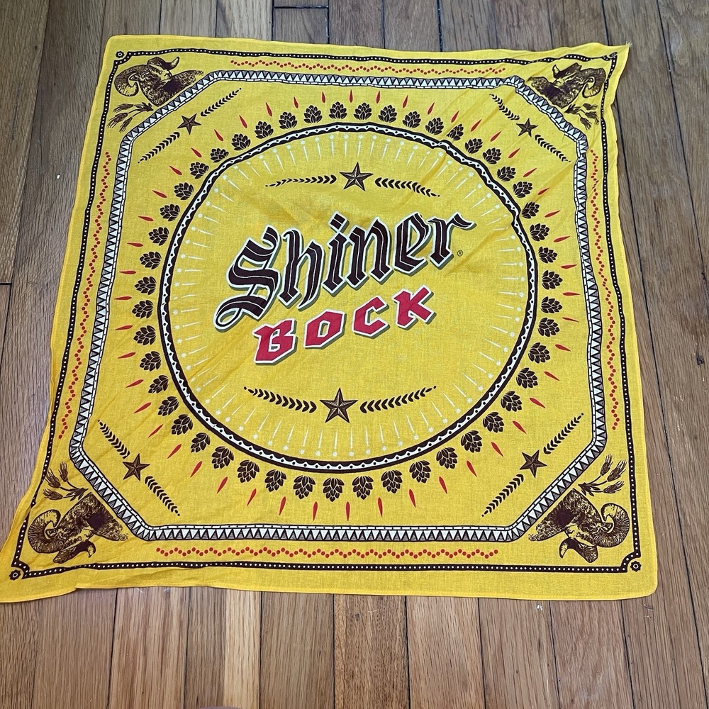 Shiner Bock Beer Yellow Bandana Ram Handkerchief Neckerchief Festival Concert